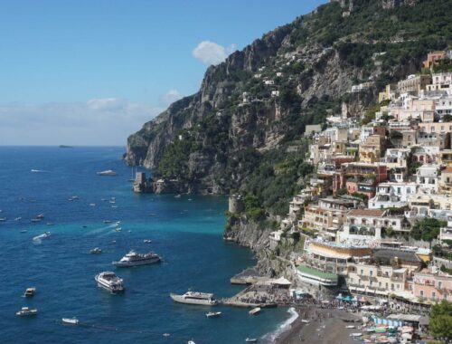 View of Positano from above the town
