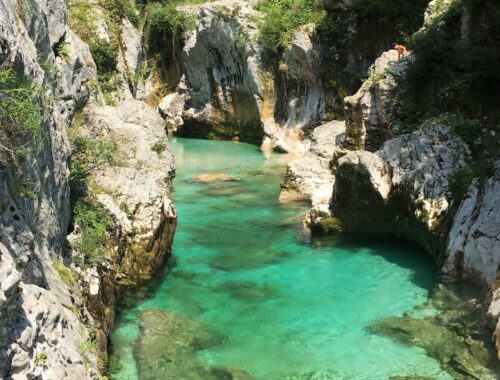 Turquoise Waters of the Great Soca Gorge, Slovenia