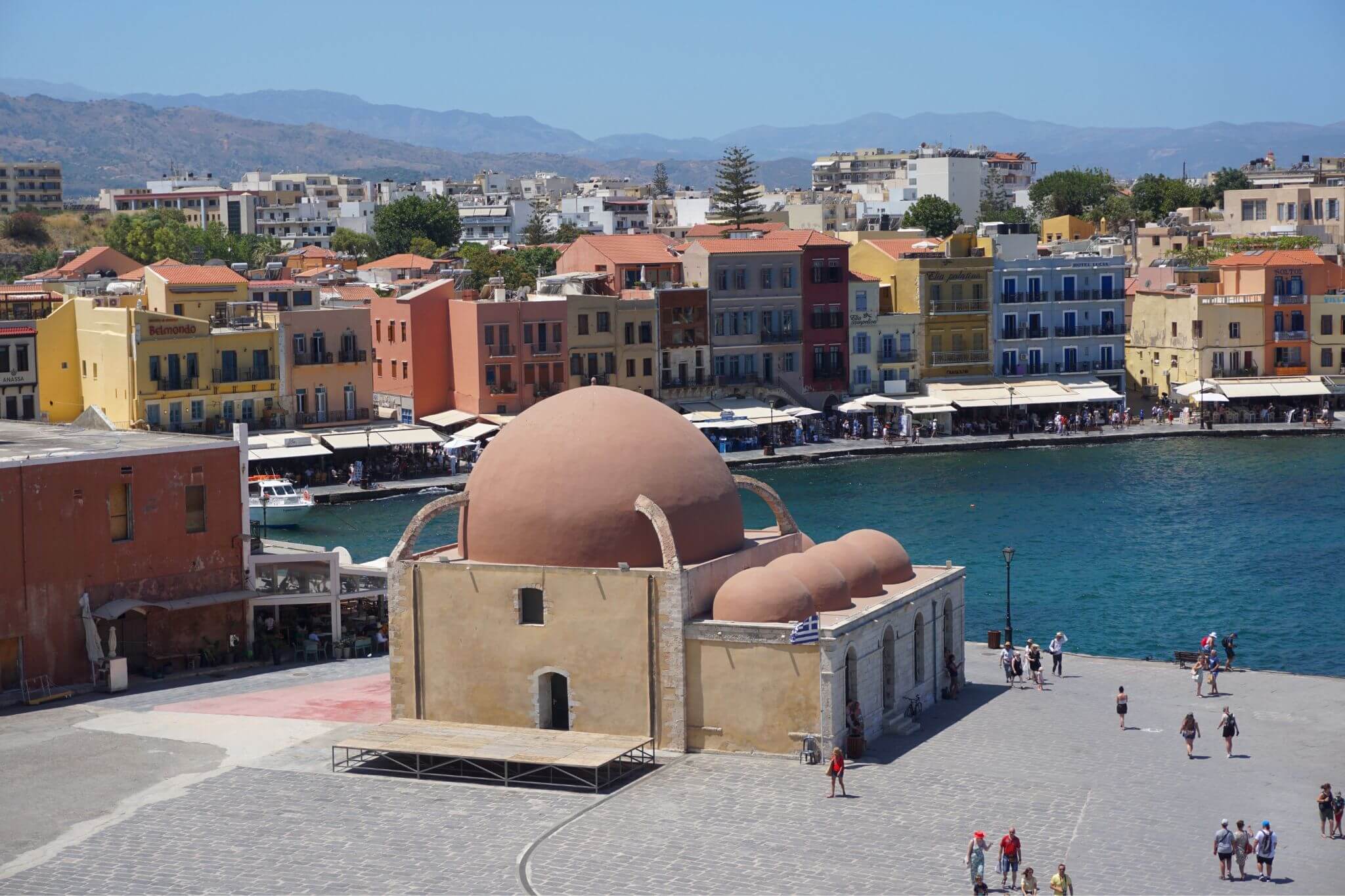 Aerial view of Chania's Old Venetian Harbour from the AG Markou viewpoint.