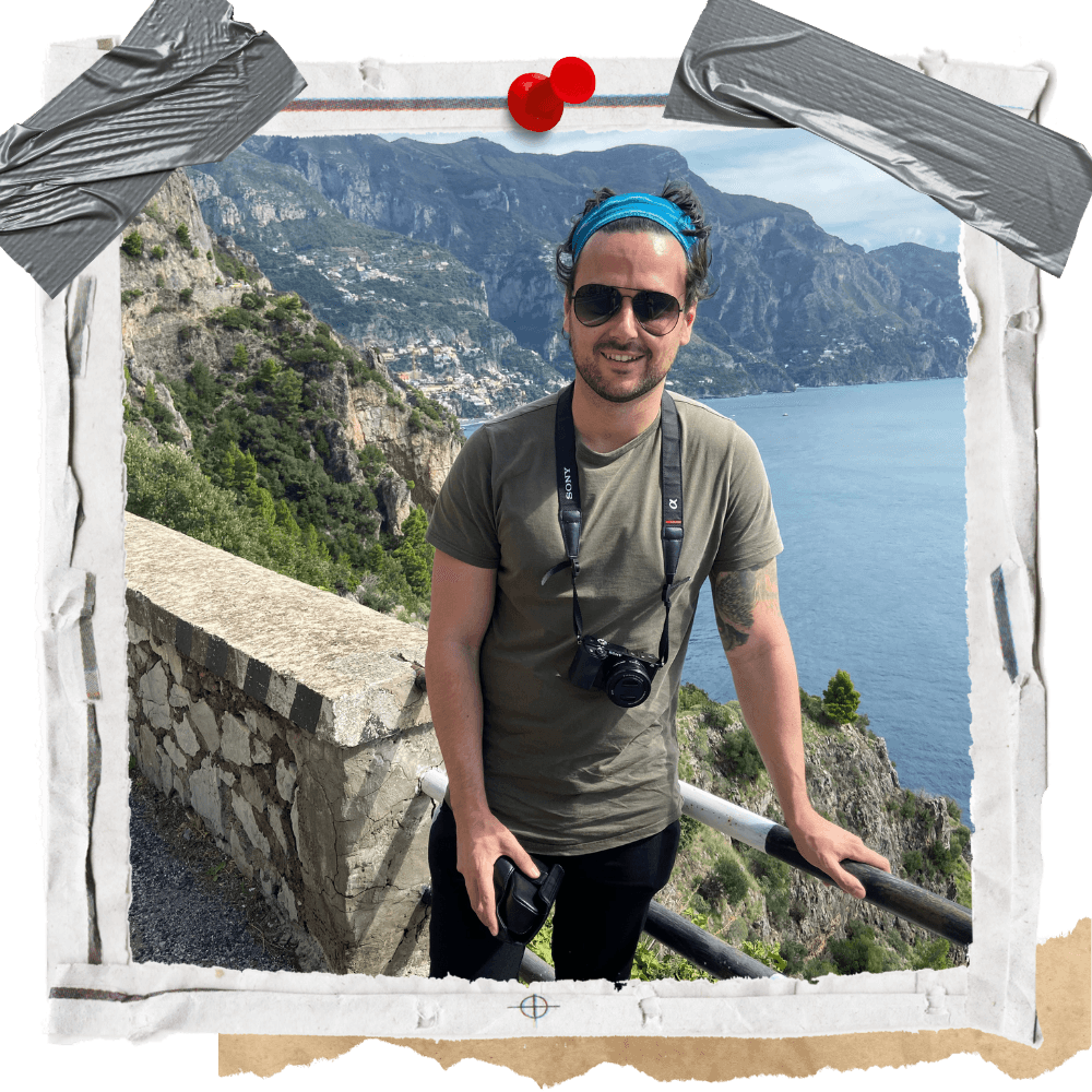 Image of Alex, Author of Depth of Mind, on the Amalfi Coast. This image supports About Depth of Mind webpage.