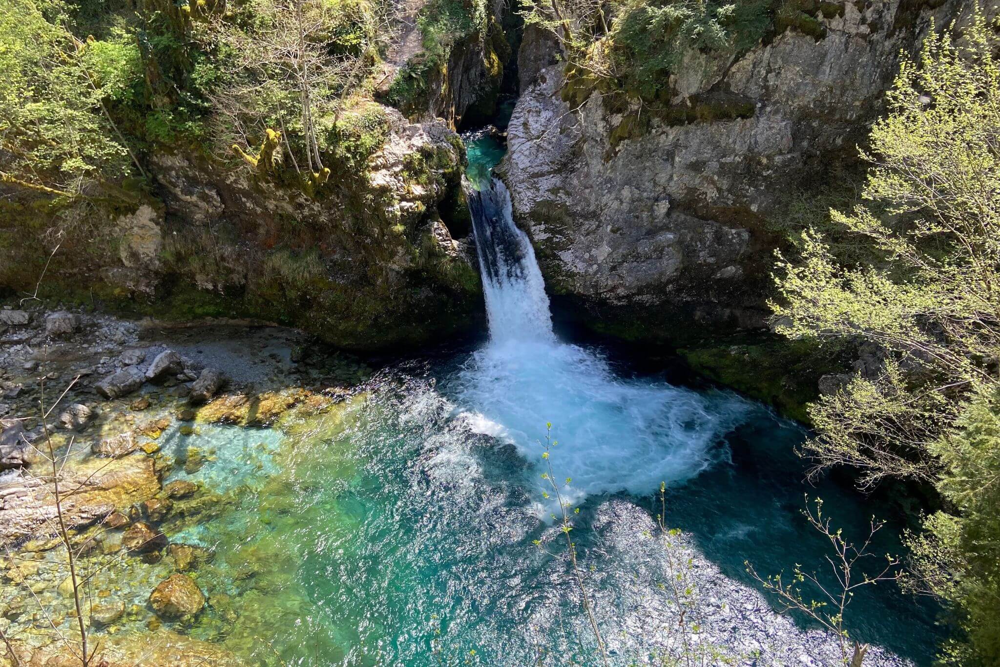 Looking down at The Blue Eye of Theth