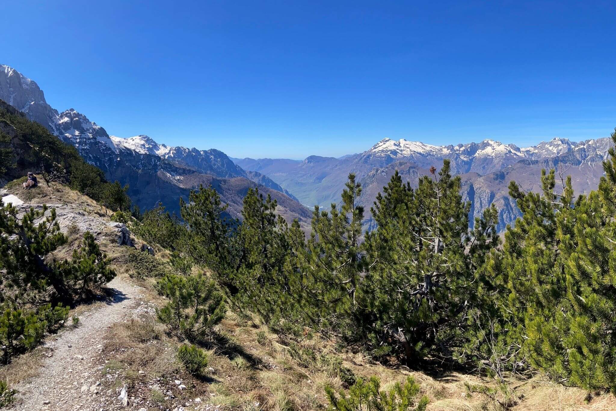 Valley view from the Valbona Pass looking towards Theth