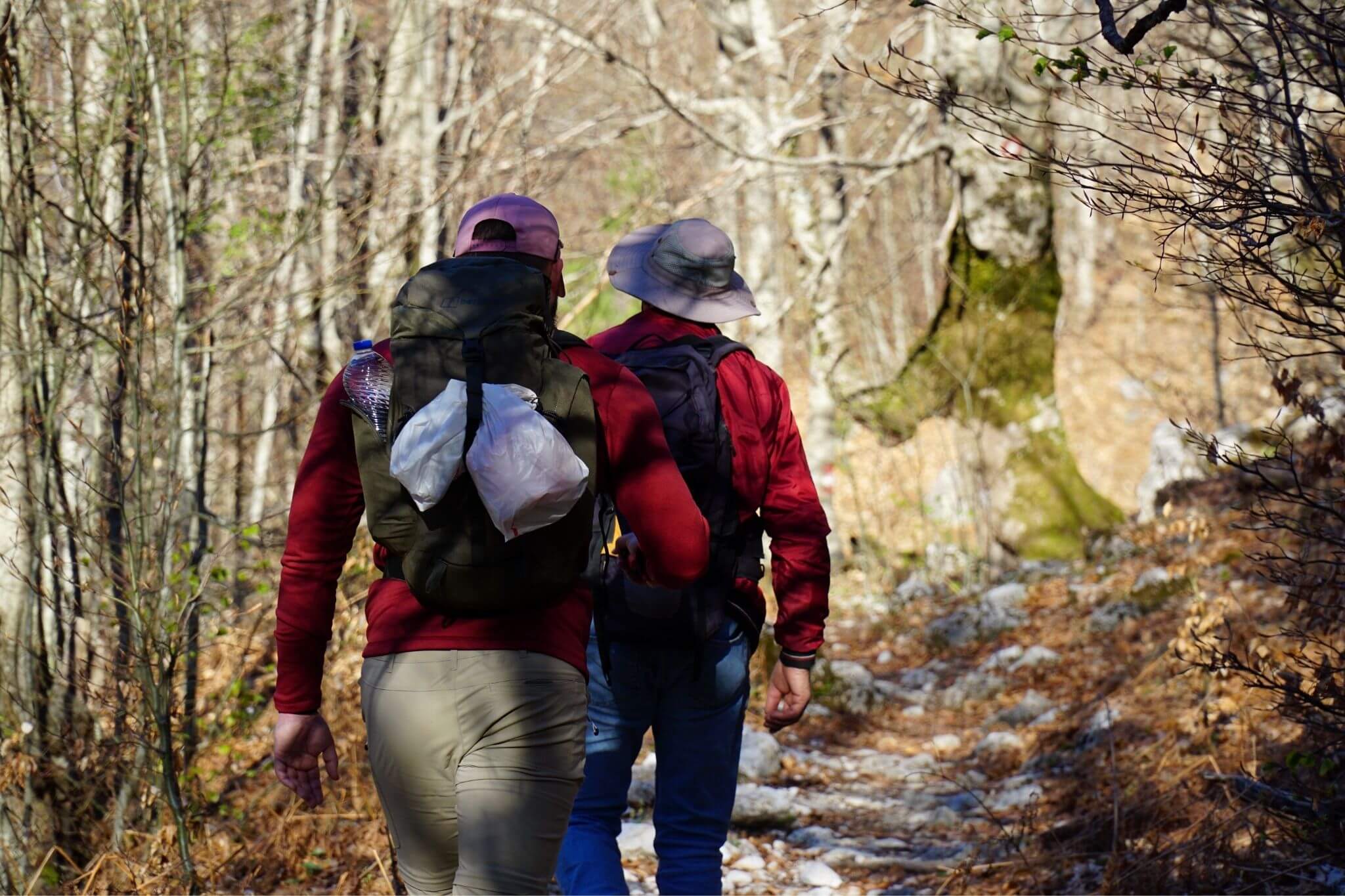 Steven walking with our guide when hiking from Valbona to Theth