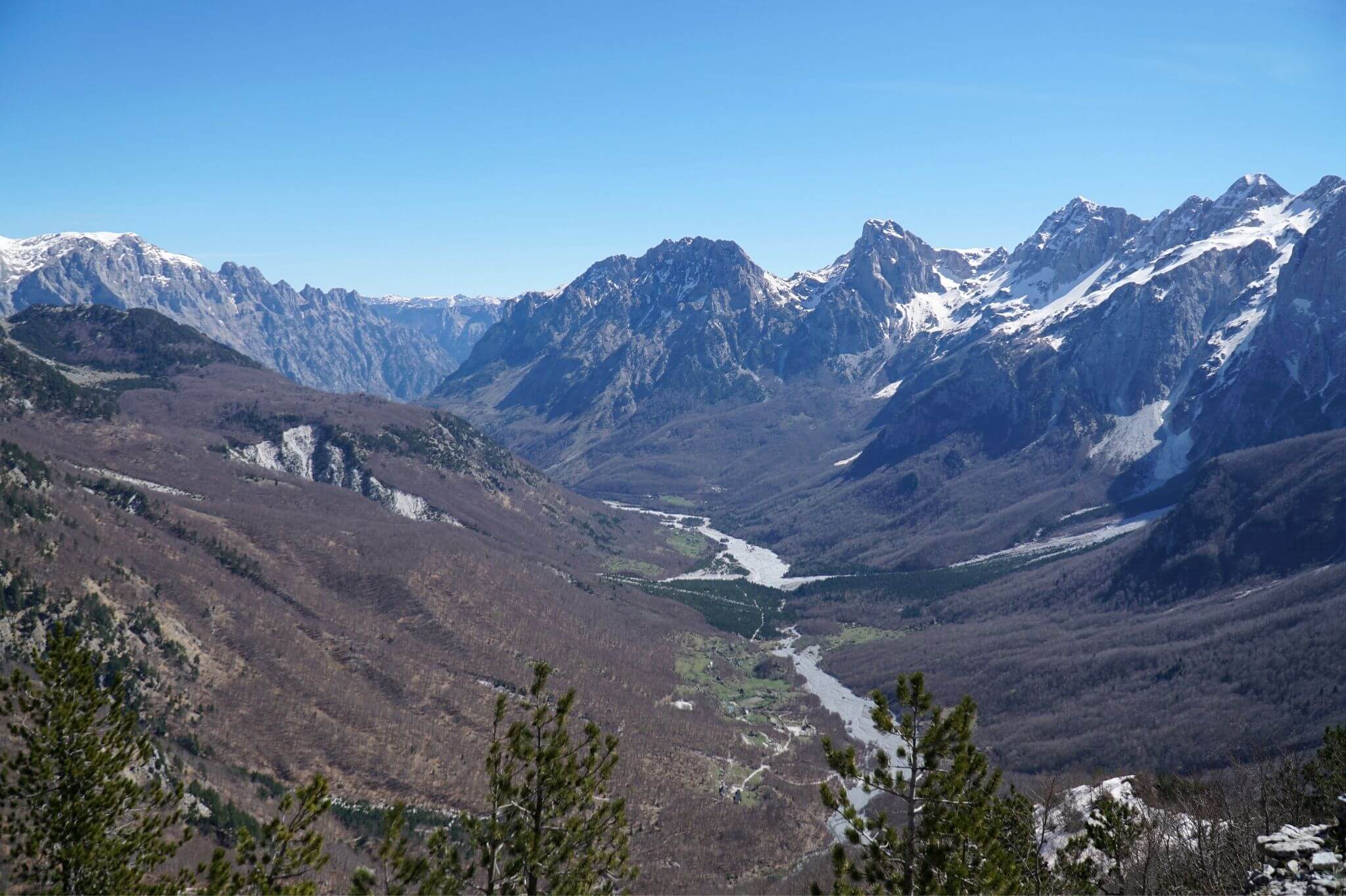 View of Valbona Valley & surrounding mountains